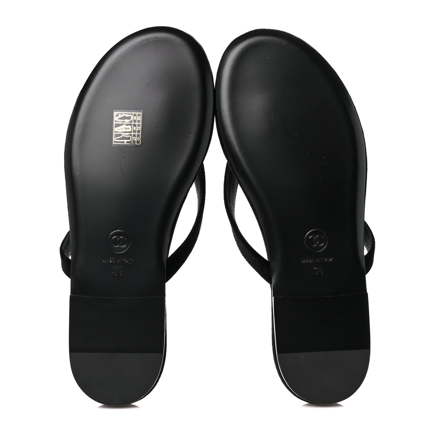 Velvet Crystal CC Thong Sandals 38 Black