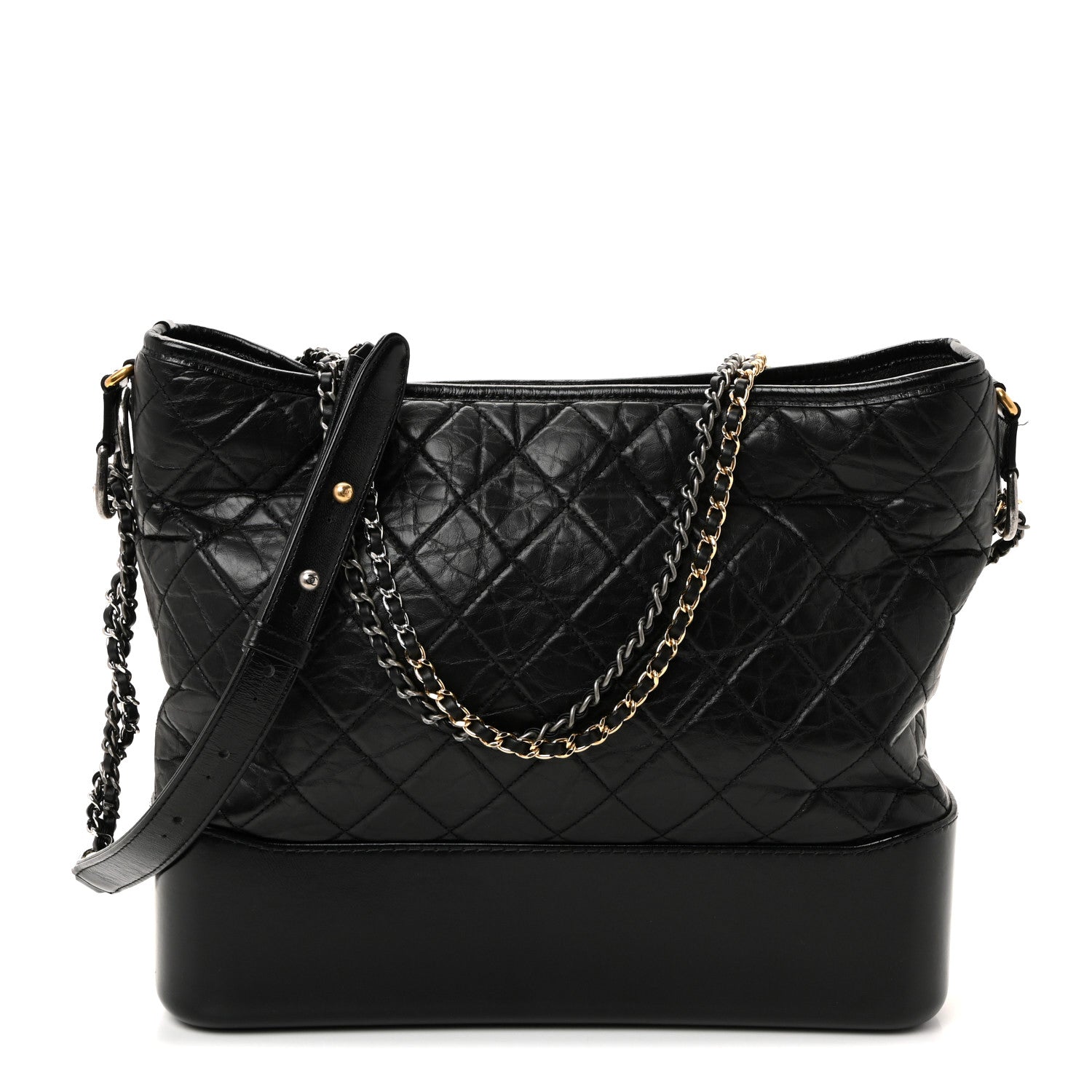 Chanel Aged Calfskin Quilted Large Gabrielle Hobo Black 1 of 10