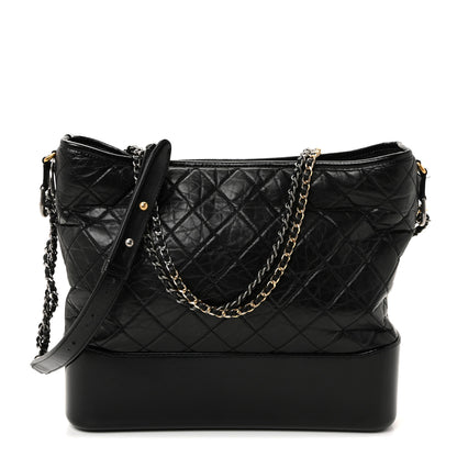 Chanel Aged Calfskin Quilted Large Gabrielle Hobo Black 1 of 10