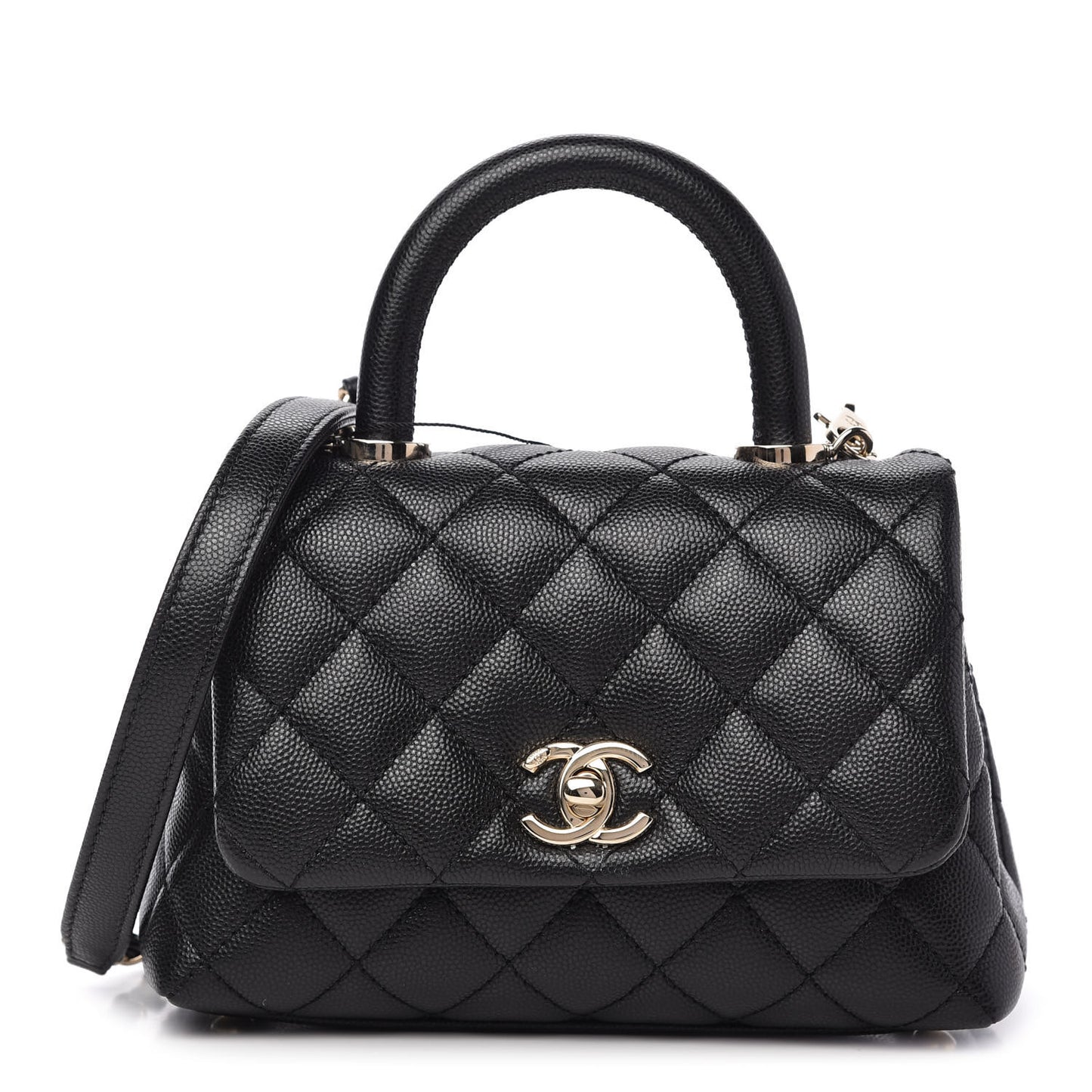 Caviar Quilted Extra Mini Coco Handle Flap Black