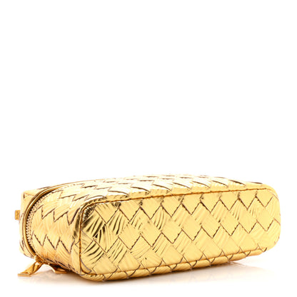 Bottega Veneta Metallic Intreccio Millefili Bang Bang Vanity Case Gold 3 of 9