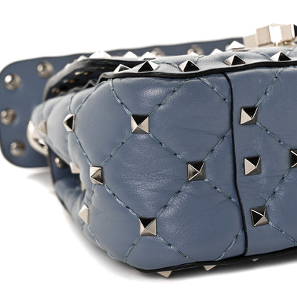 Valentino Garavani Nappa Micro Rockstud Spike Shoulder Bag Blue 6 of 7