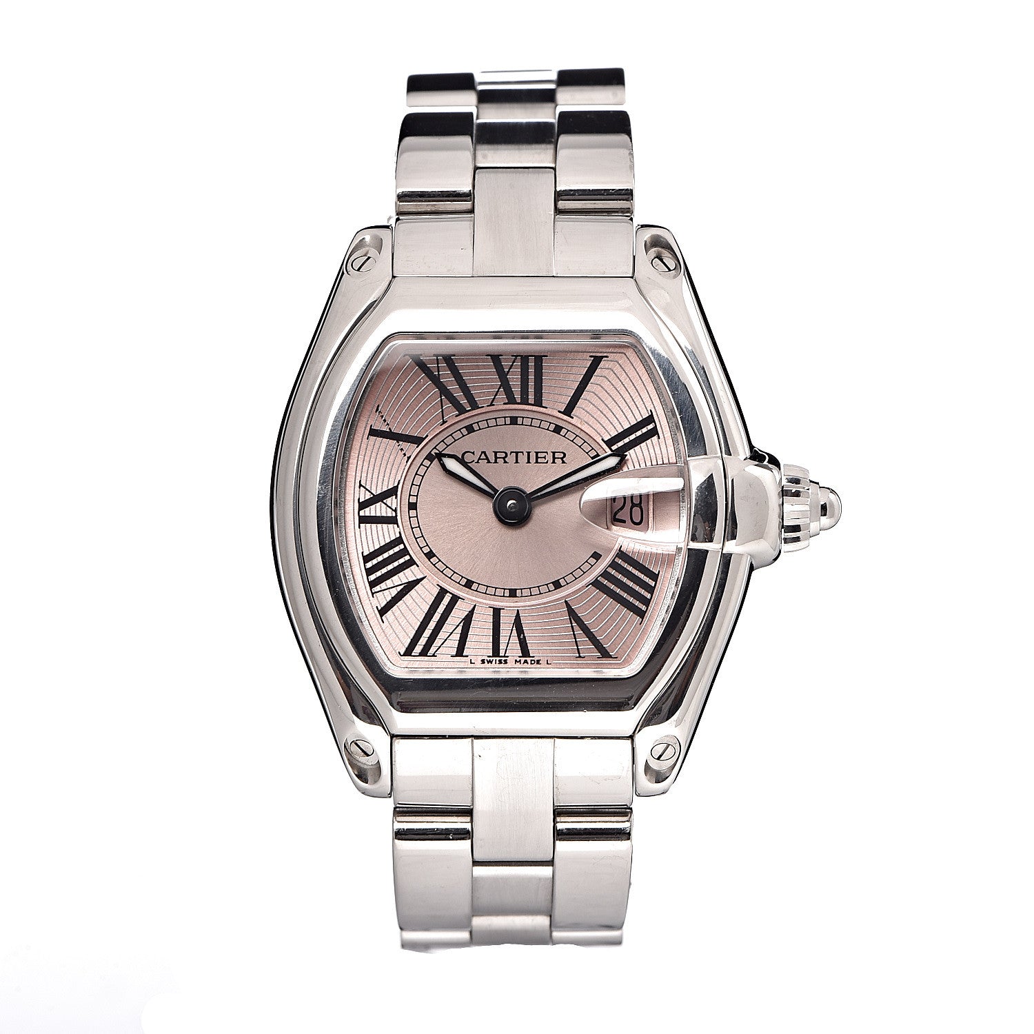 Cartier Stainless Steel 31mm Roadster Quartz Watch Pink 1 of 6