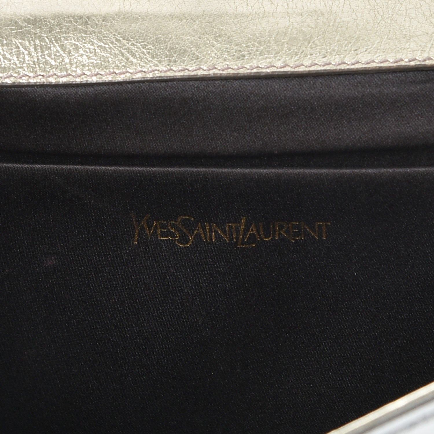 Saint Laurent Metallic Calfskin Large Belle De Jour Clutch Silver Gold 6 of 12