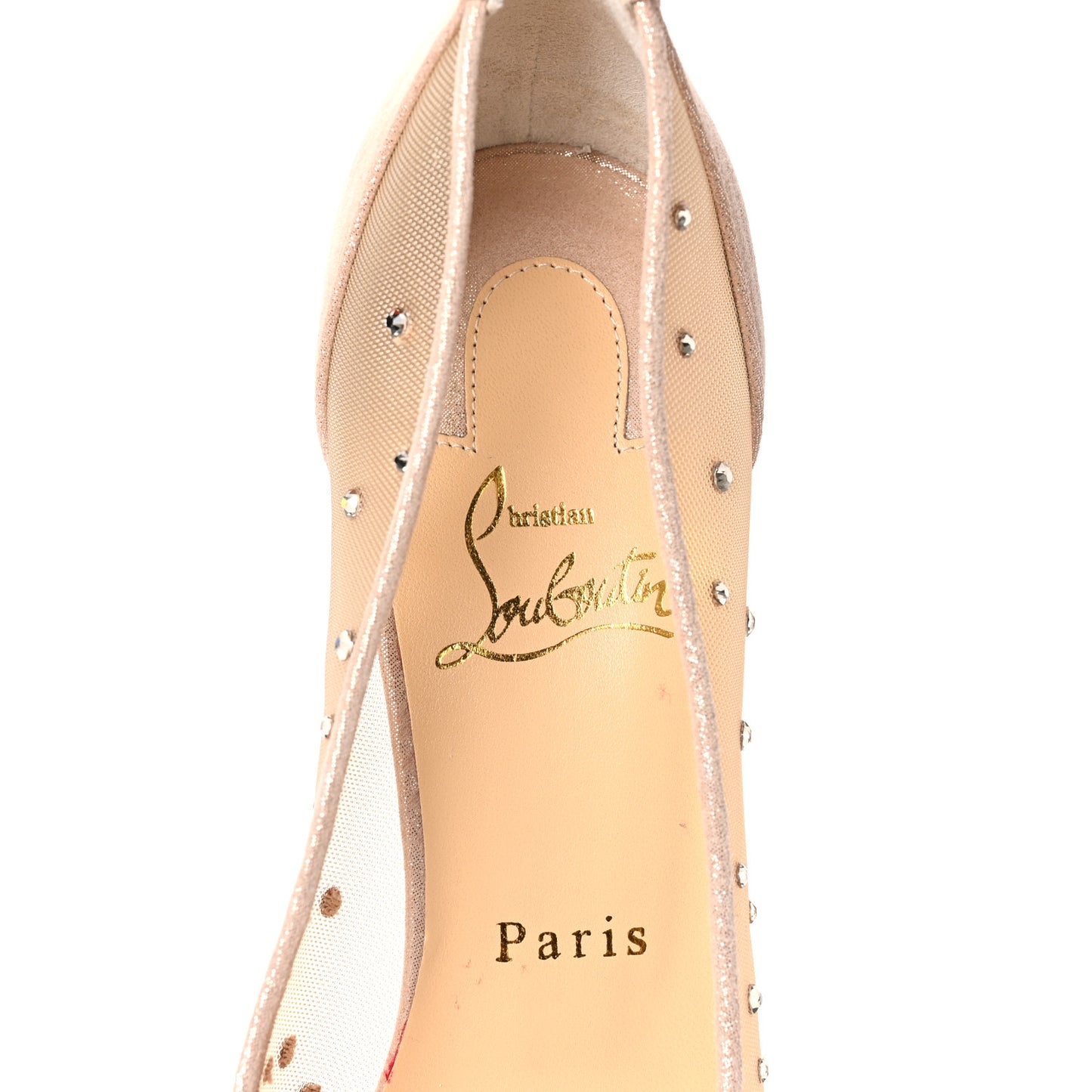 Suede Lame Crystal Strass Follies 85 Pumps 38 Light Silk