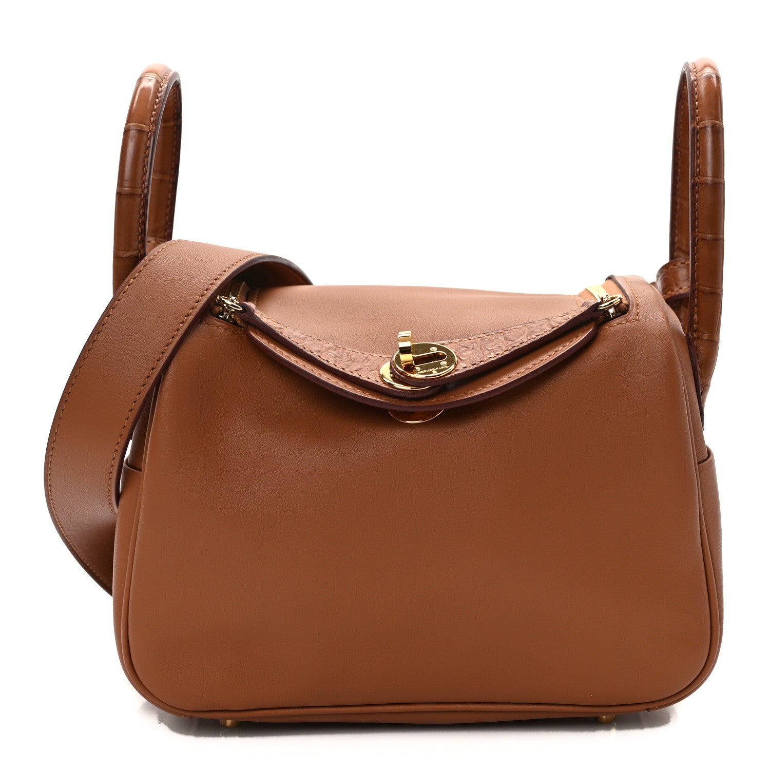 Hermes Matte Alligator Swift Mini Touch Lindy 20 Gold 1 of 11