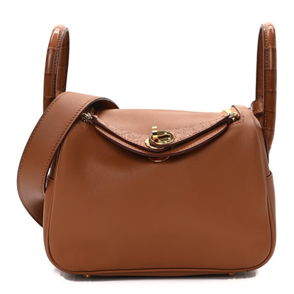 Hermes Matte Alligator Swift Mini Touch Lindy 20 Gold 1 of 11