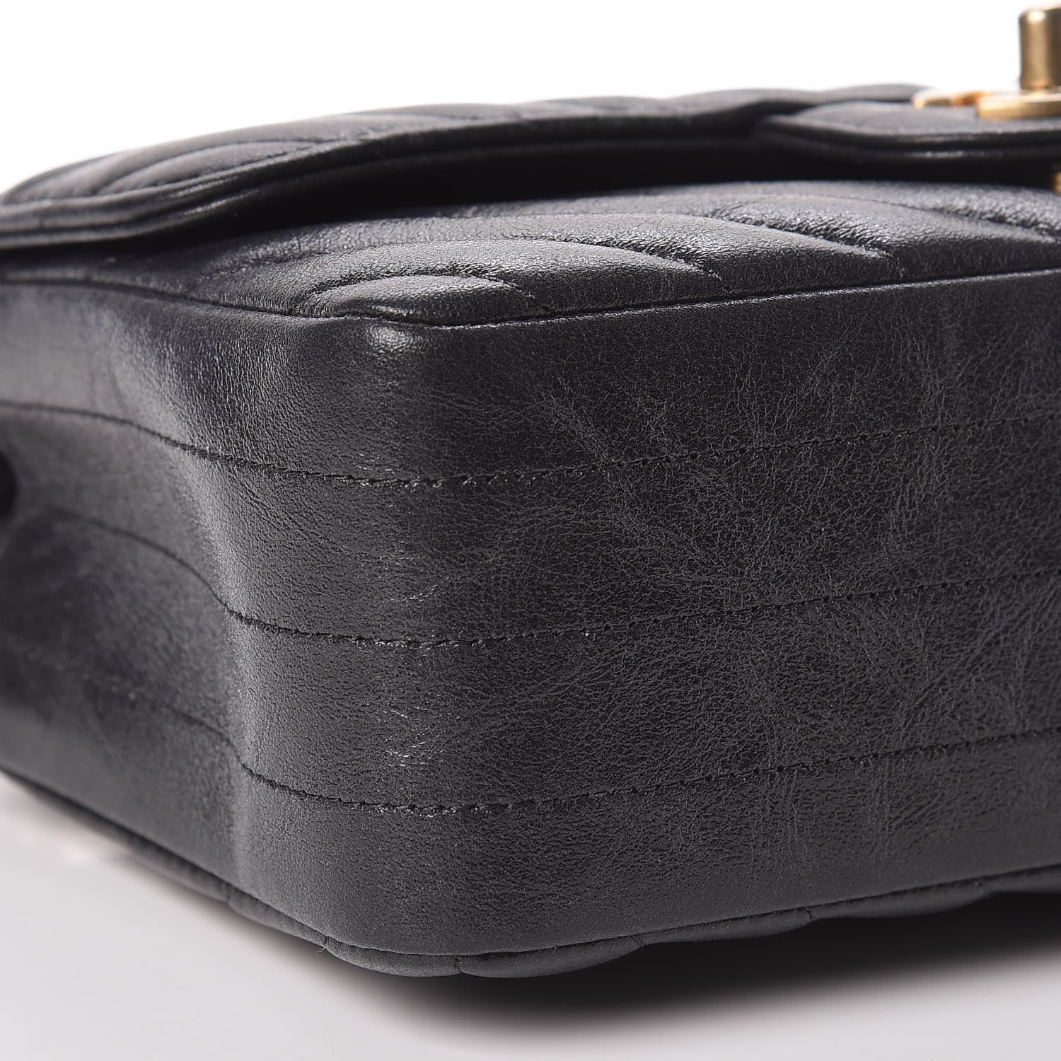 Chanel Iridescent Calfskin Chevron Quilted Mini Rectangular Flap Black 11 of 13
