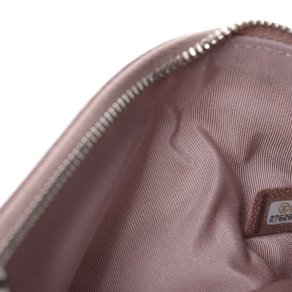 Chanel Metallic Caviar Chevron Quilted Small Vintage Mademoiselle Cosmetic Case Pink 7 of 8