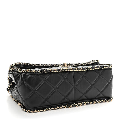 Chanel Crumpled Calfskin Medium Chain All Over Flap Black 3 of 14