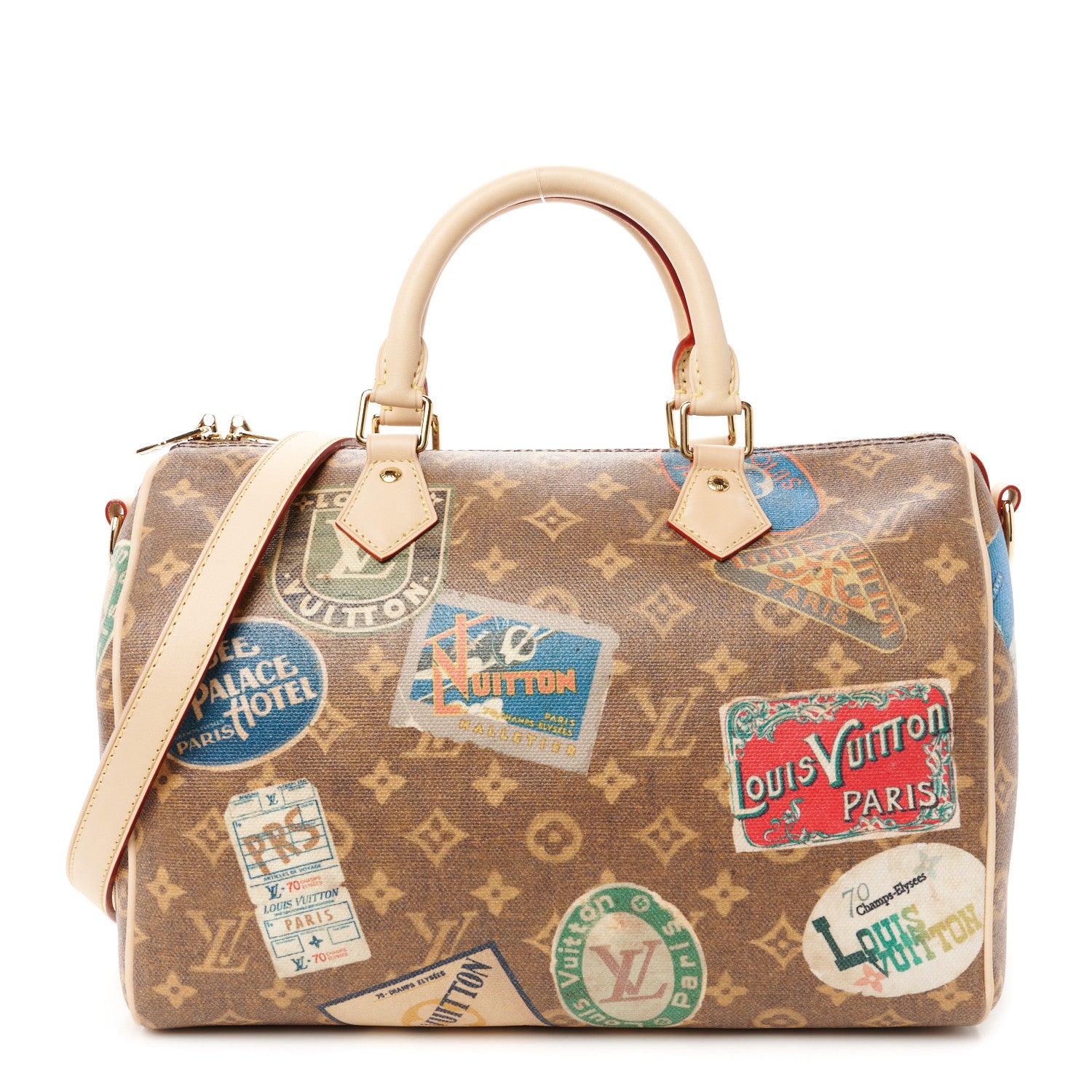 Louis Vuitton Monogram Hotel Labels Speedy Bandouliere 30 1 of 13