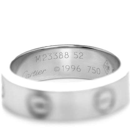 Cartier 18K White Gold 5.5mm LOVE Ring 52 6 4 of 5