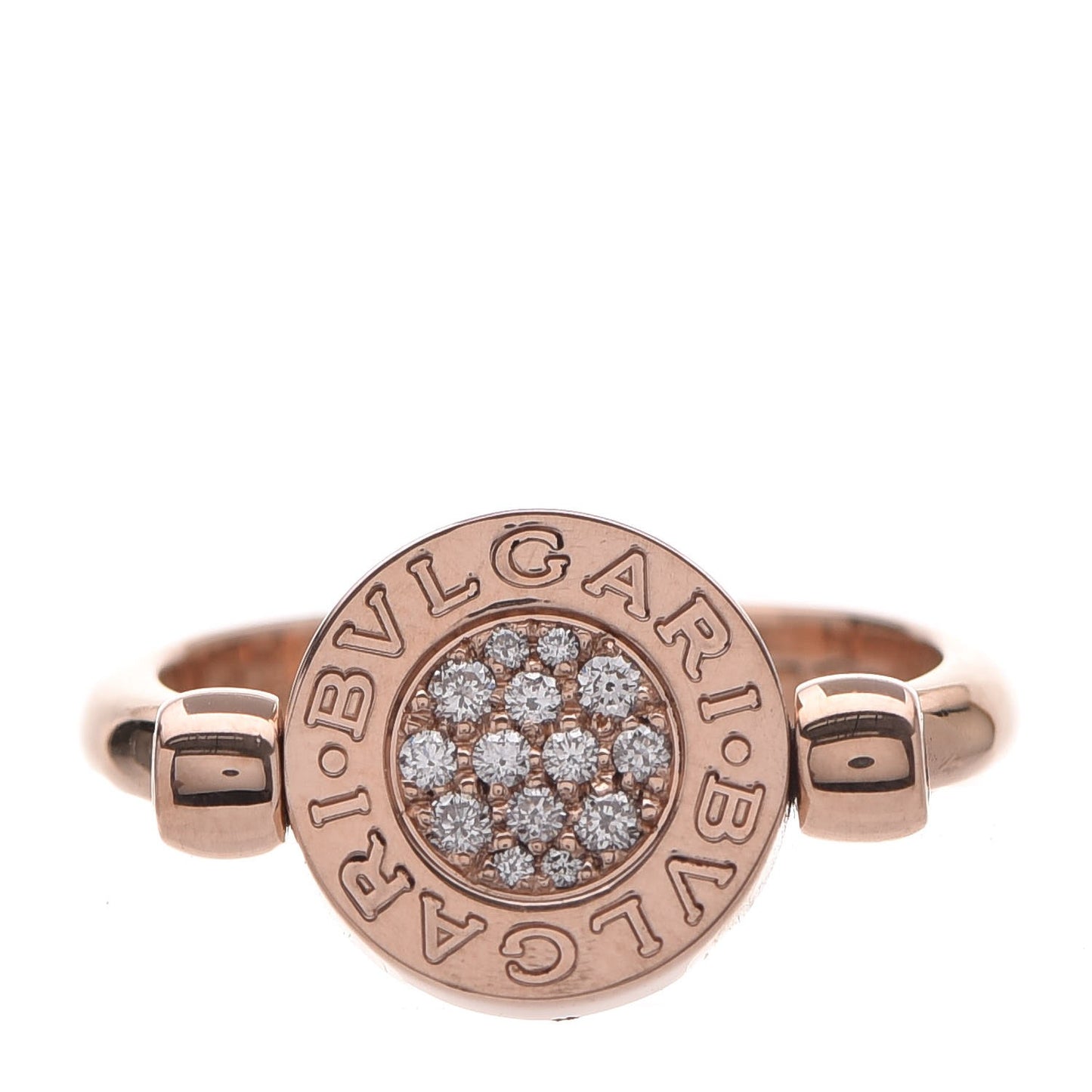 BVLGARI 18K Rose Gold Diamond Mother of Pearl Bvlgari Bvlgari Ring 46.5 5