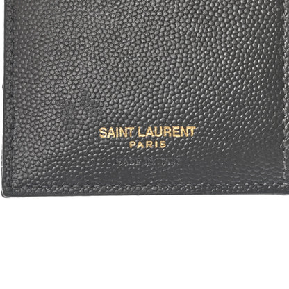 Saint Laurent Grain De Poudre Matelasse Chevron Monogram Zipped Two-Part Wallet Storm 6 of 8