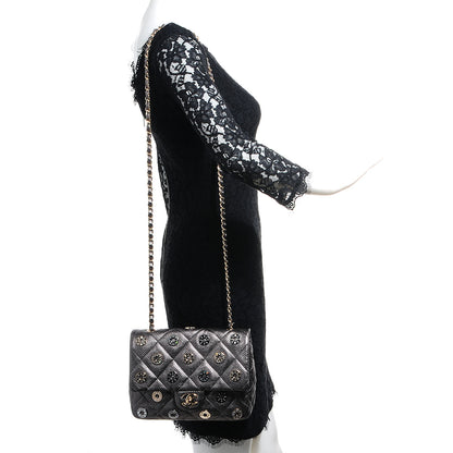 Chanel Perforated Metallic Lambskin Small CC Medals Flap Grey 2 of 9
