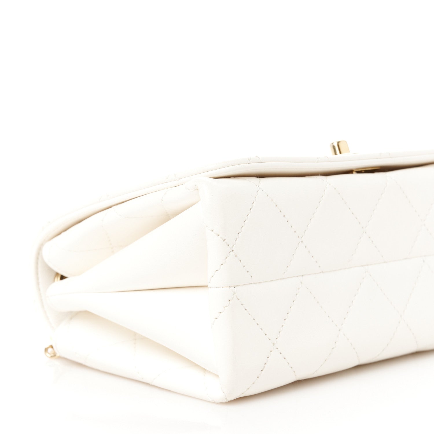 Chanel Calfskin Quilted Enamel Chain Flap White 10 of 12
