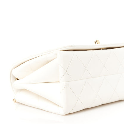 Chanel Calfskin Quilted Enamel Chain Flap White 10 of 12
