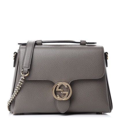 Gucci Dollar Calfskin Interlocking G Top Handle Shoulder Bag Loess 1 of 14