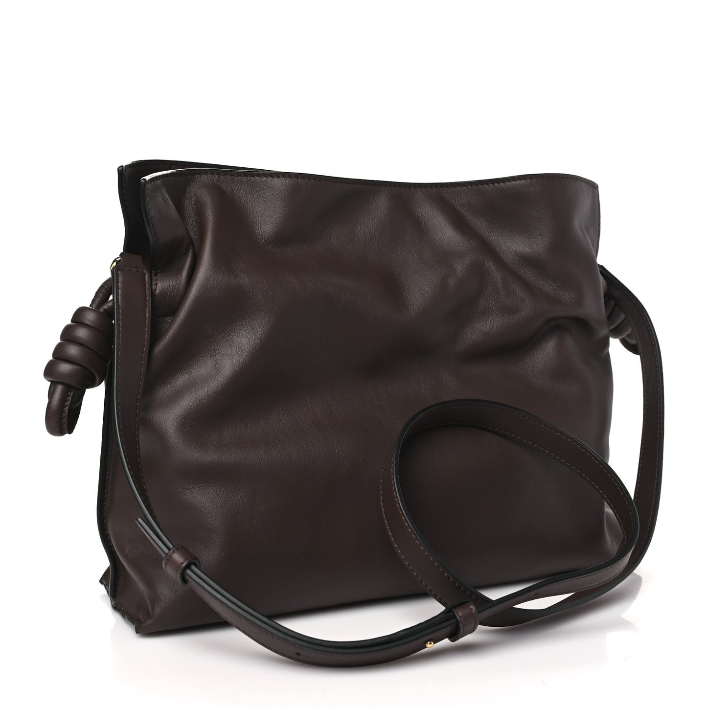 Nappa Flamenco Knot Clutch Chocolate
