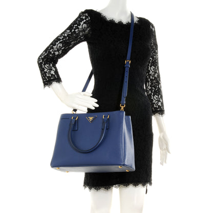 Prada Saffiano Lux Medium Tote Bluette 2 of 9