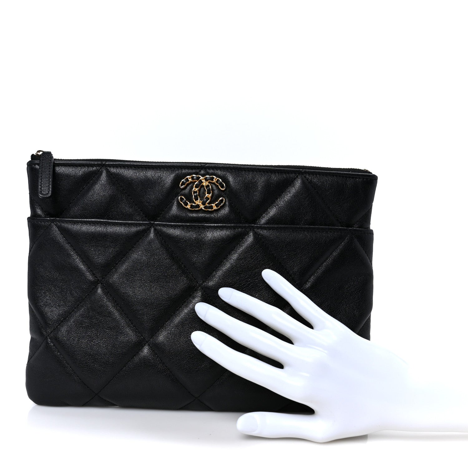 Chanel Goatskin Quilted Chanel 19 Pouch Black 1879196 – FASHIONPHILE
