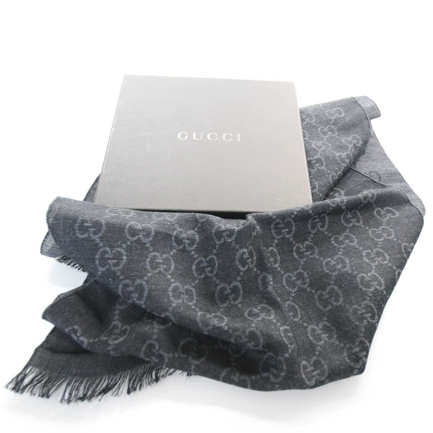 Wool Silk Monogram Scarf