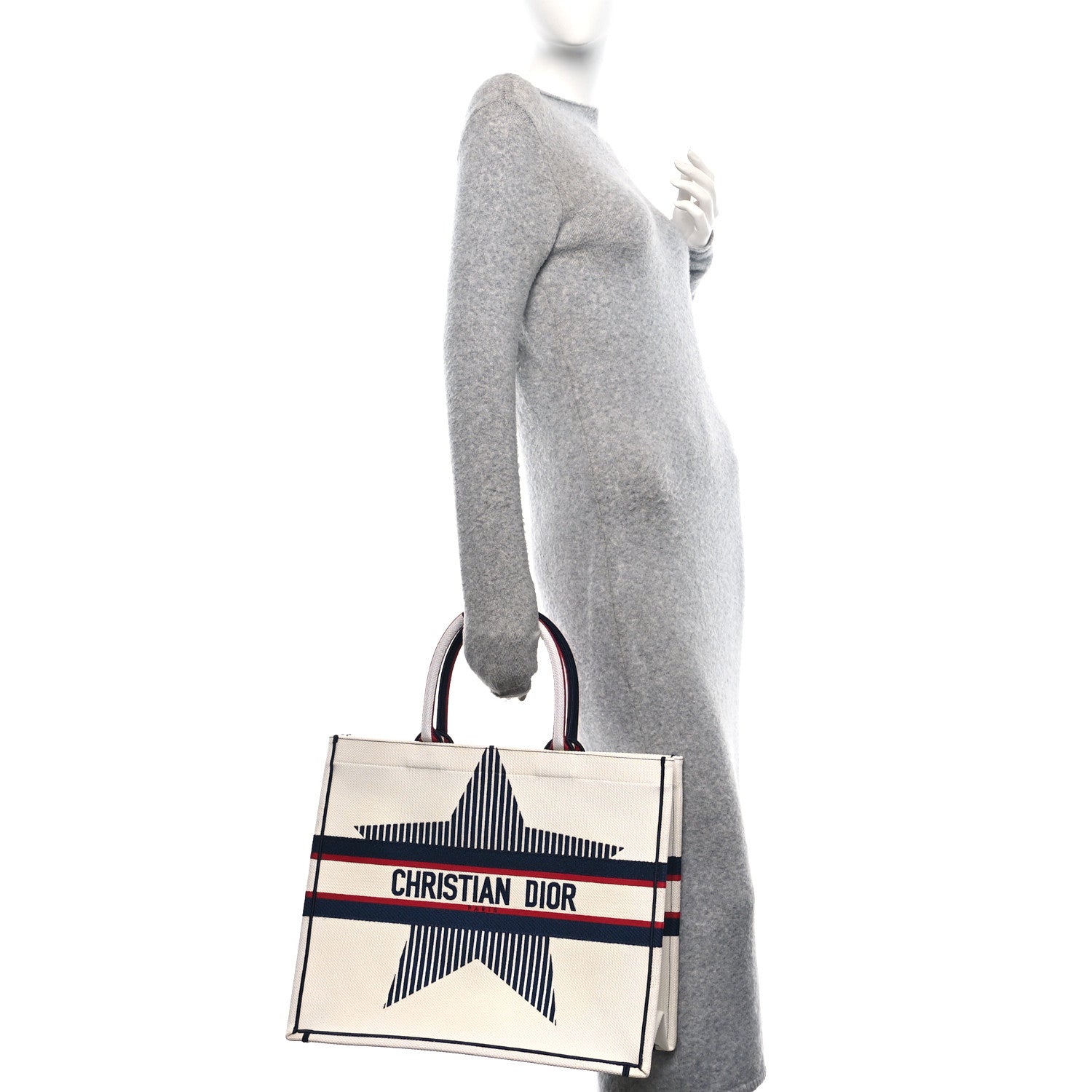 Christian Dior Canvas Embroidered Large Dioralps Book Tote White 3 of 10