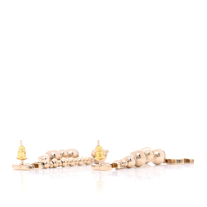 Chanel Metal CC Bead Drop Earrings Gold 3 of 4