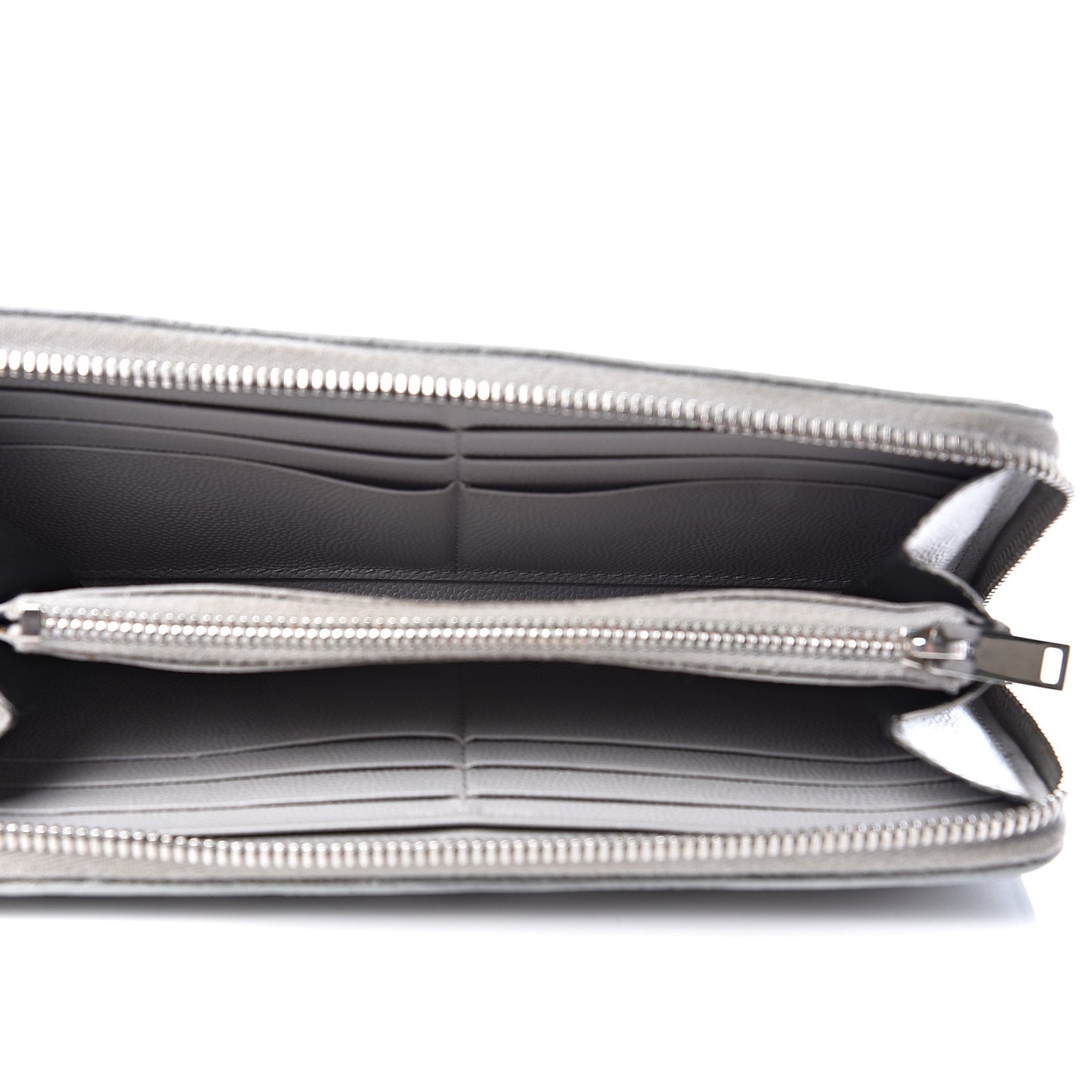 Grain De Poudre Matelasse Chevron Monogram Zip Around Wallet Granite