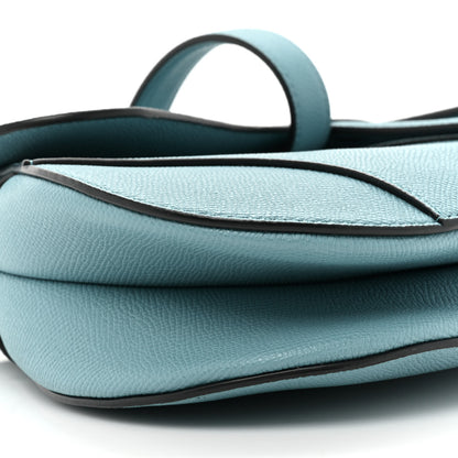 Christian Dior Grained Calfskin Saddle Bag Azure Blue 9 of 13