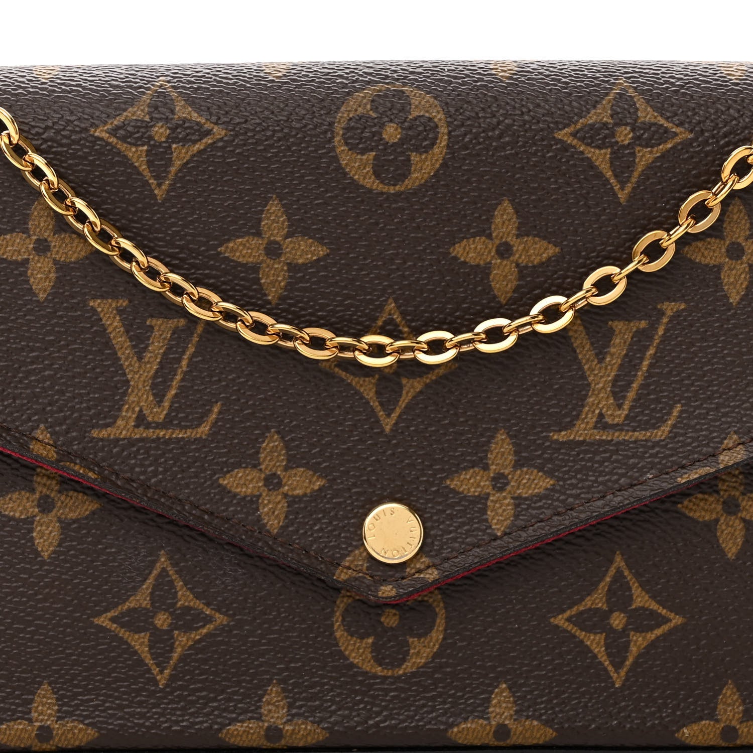 Louis Vuitton Monogram Pochette Felicie Chain Wallet Fuchsia 8 of 10