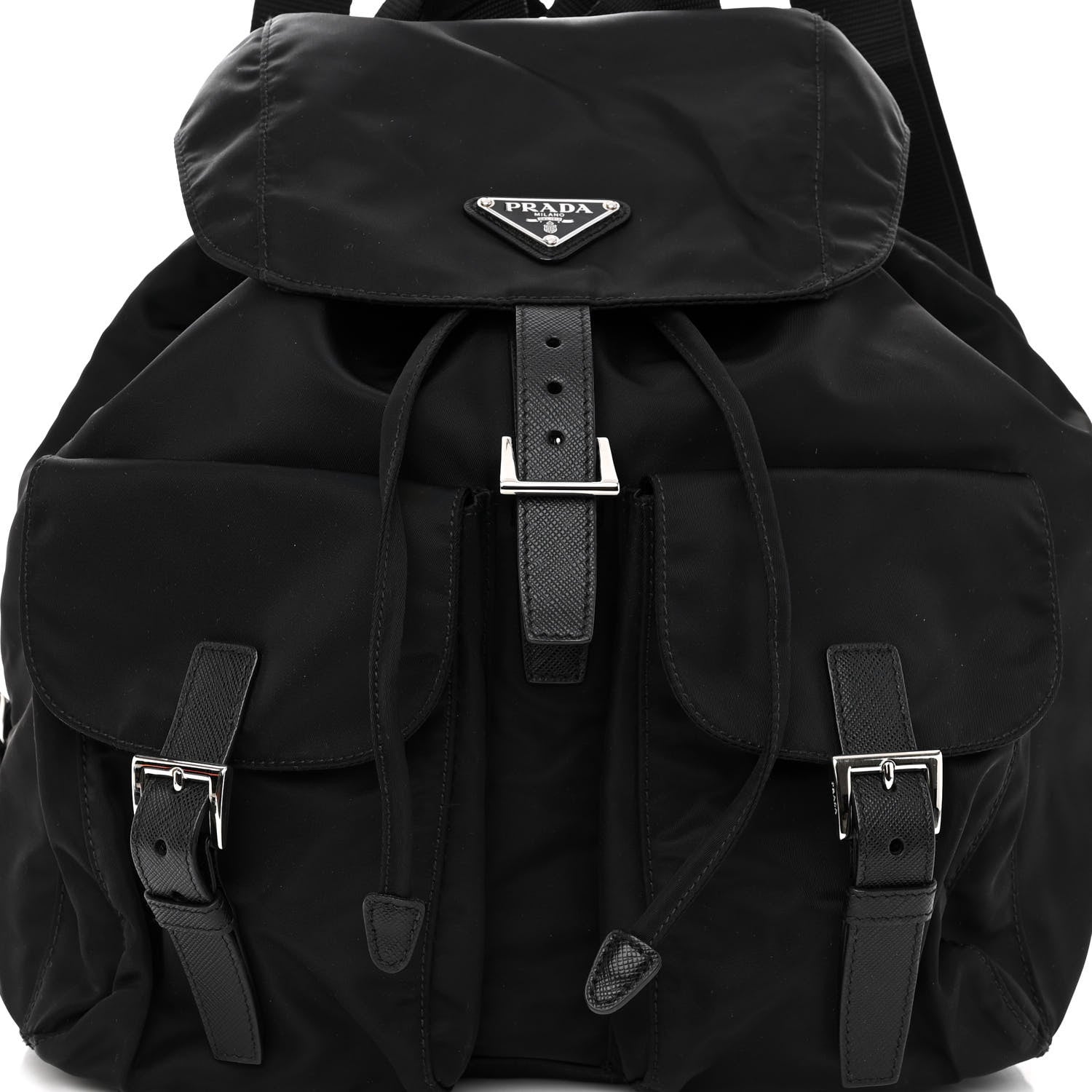 Prada Tessuto Nylon Saffiano Medium Backpack Black 7 of 9