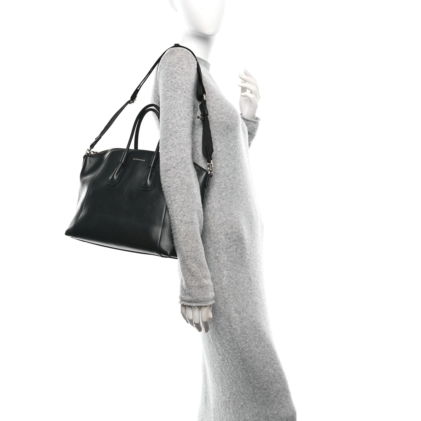 Box Calfskin Small Antigona Sport Top Handle Bag Black