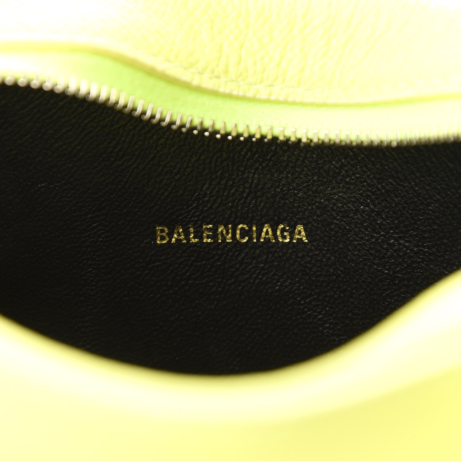 Balenciaga Signature Grained Calfskin Logo XS Ville Camera Bag Acid Green Black 6 of 10