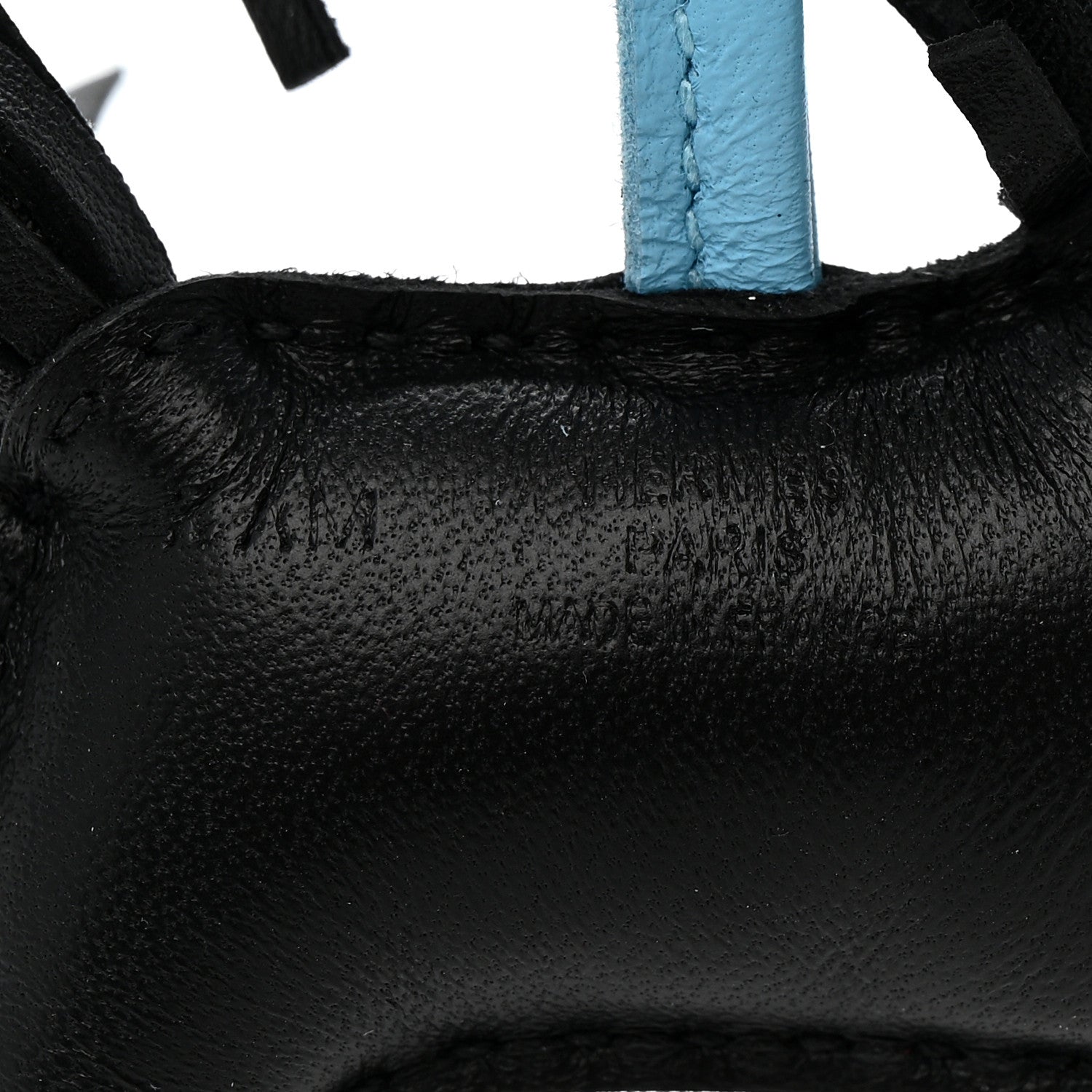 Hermes Milo Lambskin Grigri Rodeo Robeo 24 Bag Charm PM Black Vert Mangrove Celeste 3 of 5