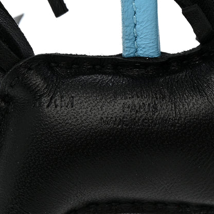 Hermes Milo Lambskin Grigri Rodeo Robeo 24 Bag Charm PM Black Vert Mangrove Celeste 3 of 5
