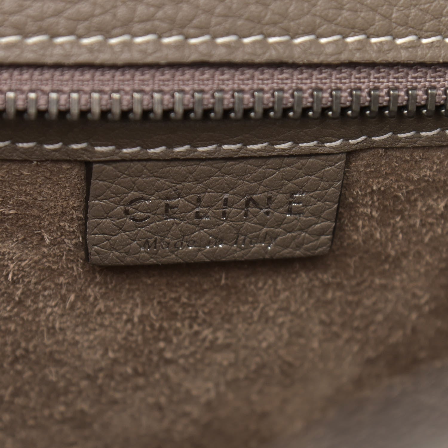 Celine Drummed Calfskin Nano Luggage Souris 7 of 9