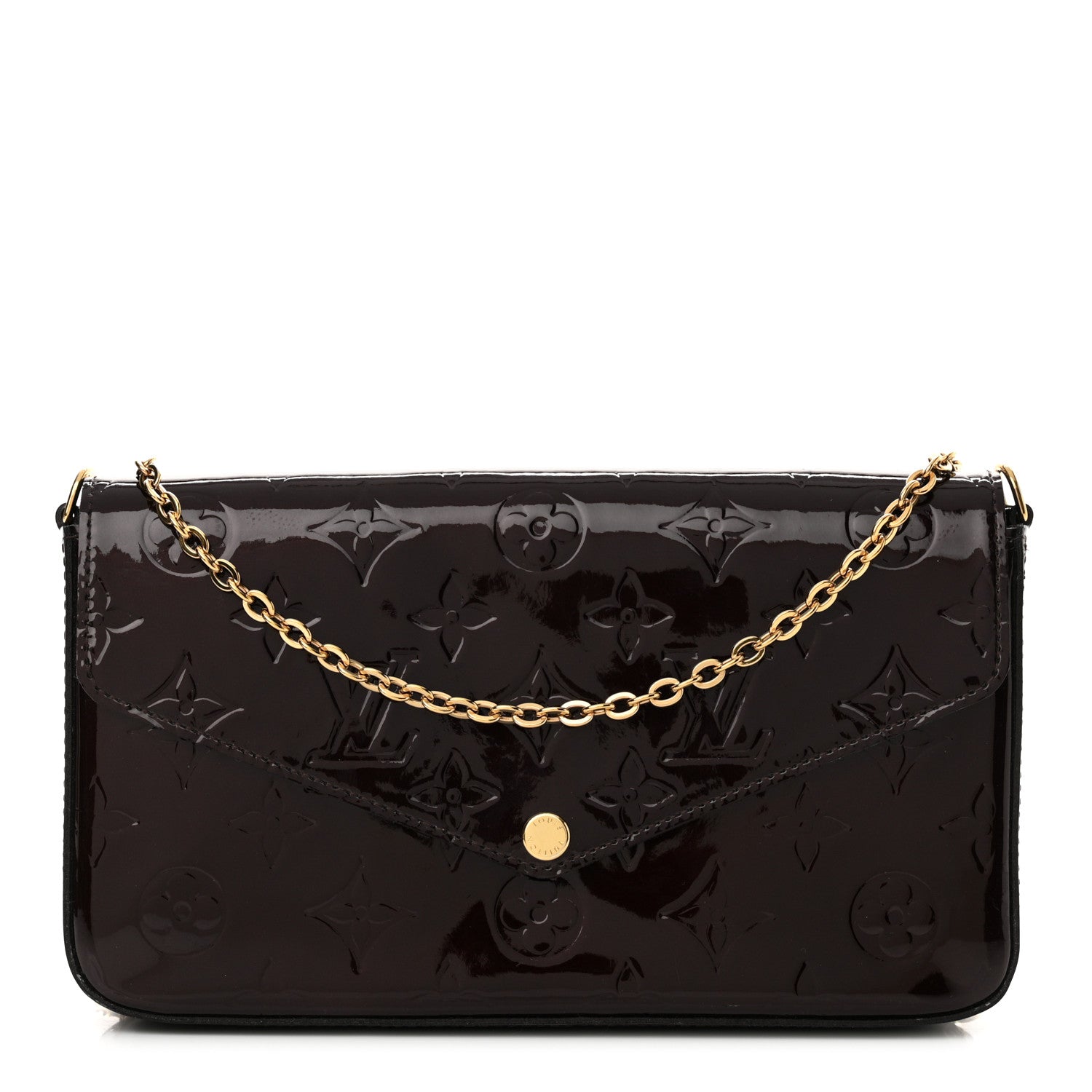 Louis Vuitton Vernis Pochette Felicie Chain Wallet Amarante 1 of 15