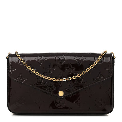 Louis Vuitton Vernis Pochette Felicie Chain Wallet Amarante 1 of 15