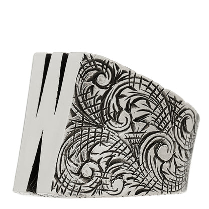 Gucci Sterling Silver Letter W Ring 54 7 3 of 5
