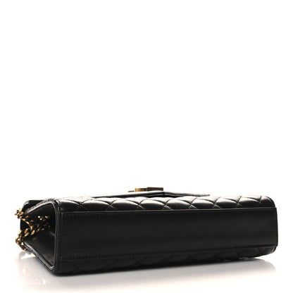 Saint Laurent Lambskin Mixed Matelasse Triquilt Medium Monogram Satchel Black 4 of 9