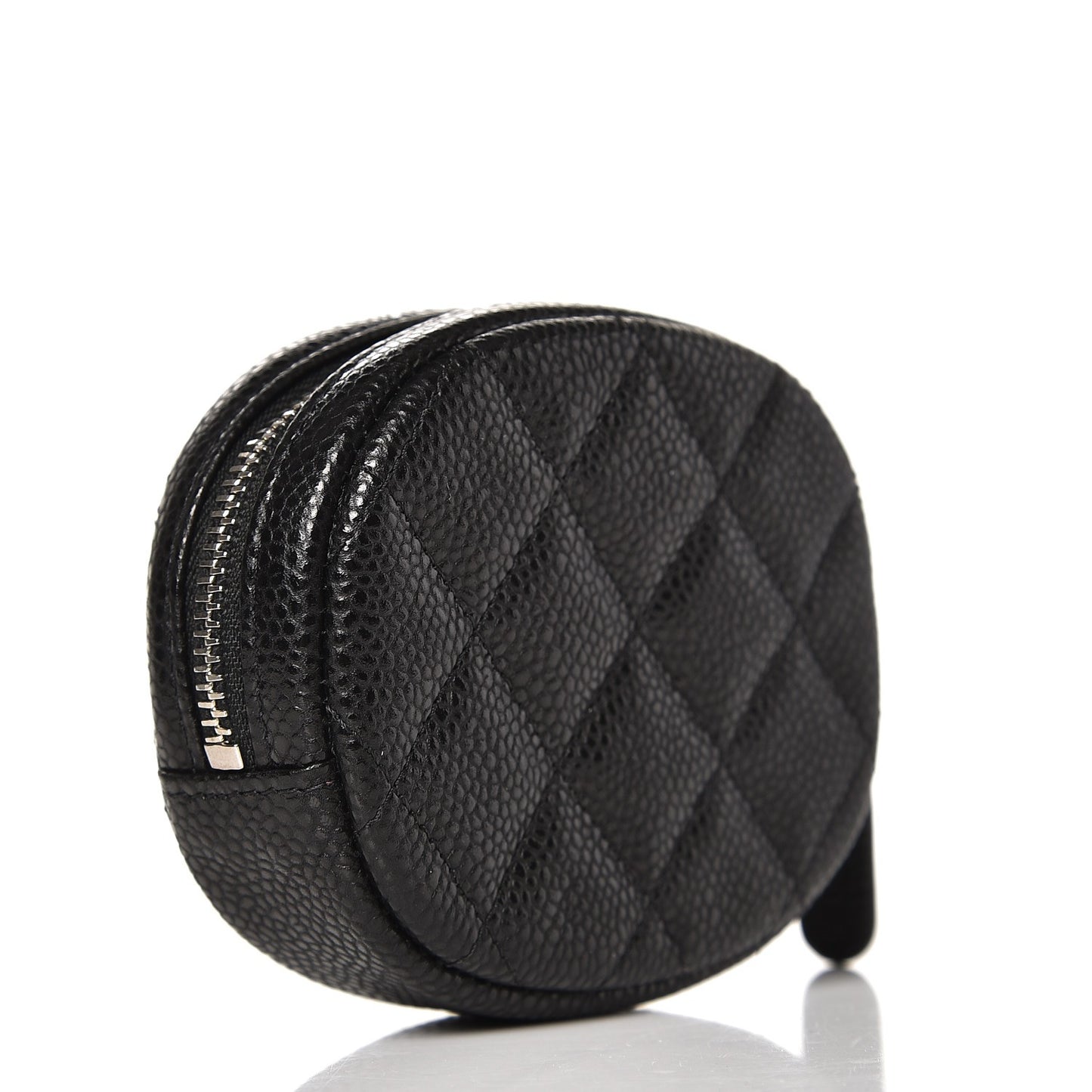 Caviar Quilted Zip Around Classic Coin Purse Black