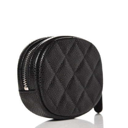Chanel Caviar Quilted Zip Around Classic Coin Purse Black 3 of 8
