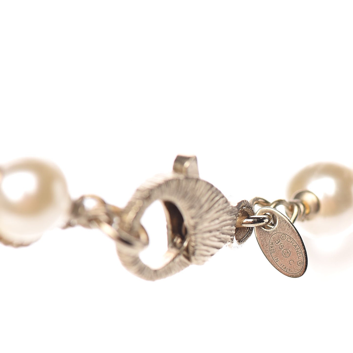 Pearl Baguette Crystal CC Moon Long Necklace Gold