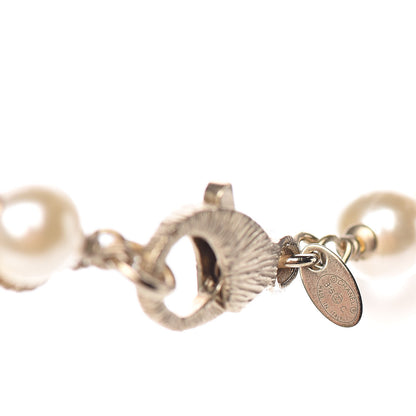 Chanel Pearl Baguette Crystal CC Moon Long Necklace Gold 4 of 6