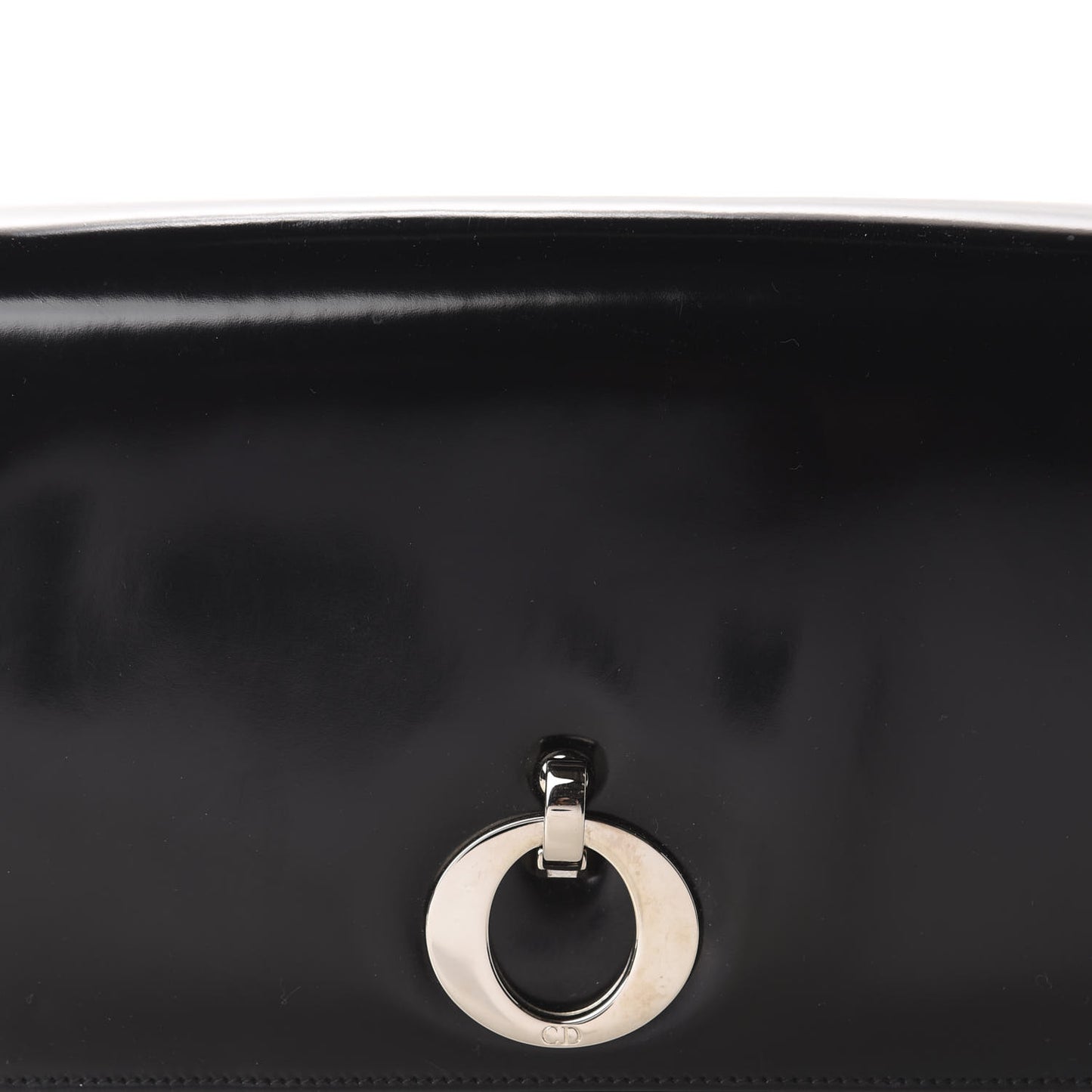 Glazed Calfskin Shoulder Bag Black