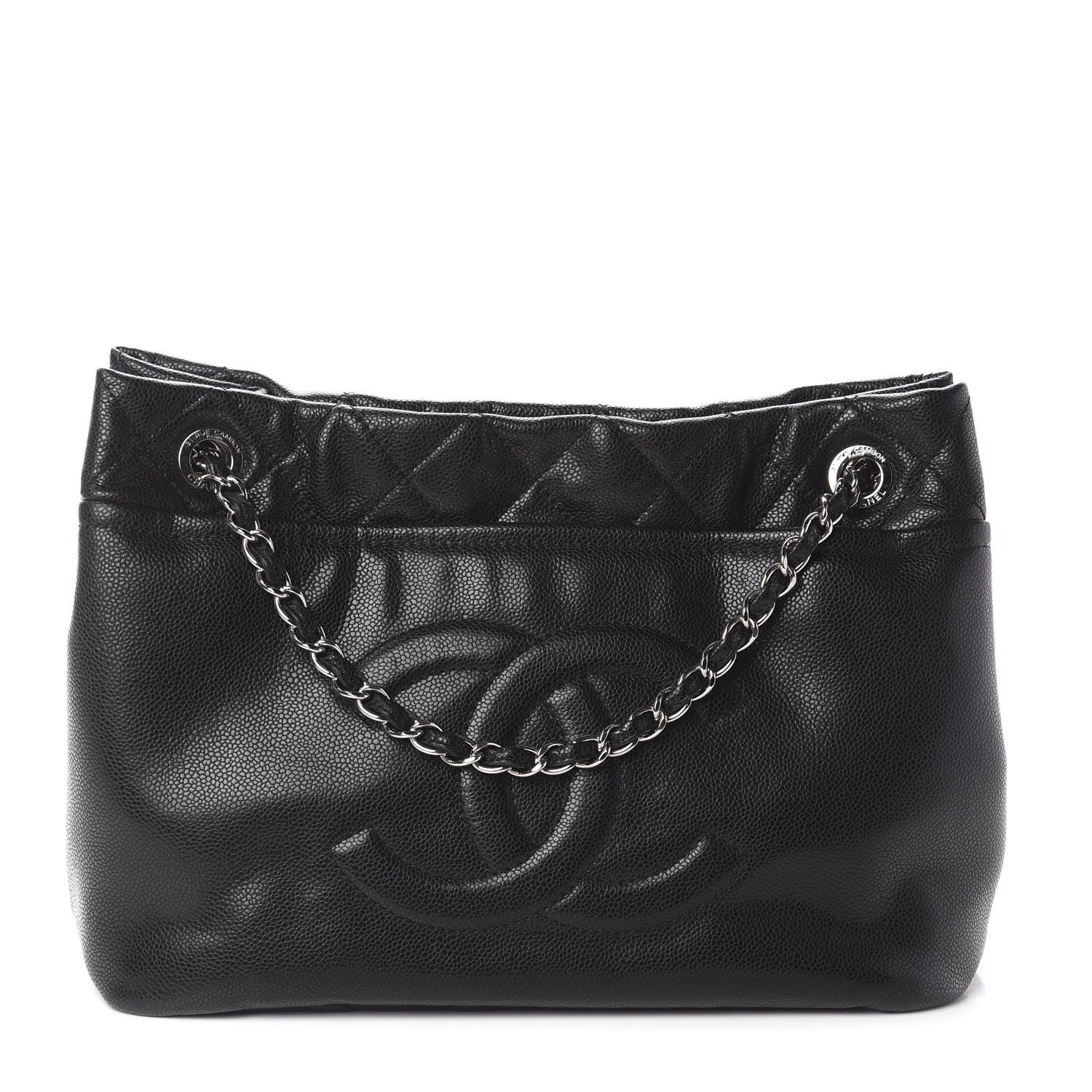 Chanel Caviar Quilted CC Timeless Soft Tote Black 1 of 9