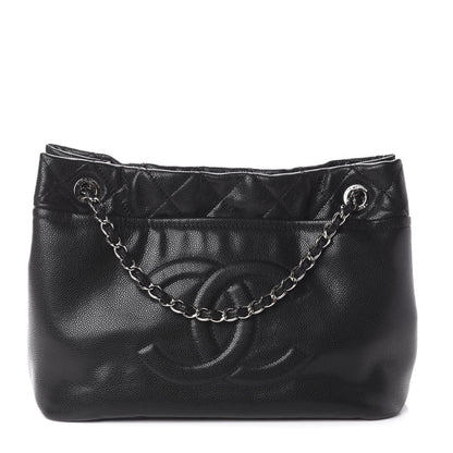 Chanel Caviar Quilted CC Timeless Soft Tote Black 1 of 9