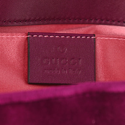 Gucci Velvet Matelasse Mini GG Marmont Shoulder Bag Fuchsia Violet Cyclamen 6 of 10