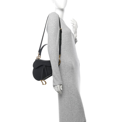 Christian Dior Grained Calfskin Saddle Bag With Strap Black 2 of 10